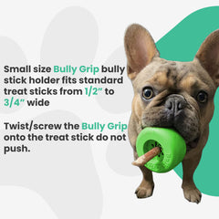 Bully Stick Holder - Size Small Interactive Dog Toy, Slow Feeder, Treat Dispenser, Chew Toy and Dog Safety Device